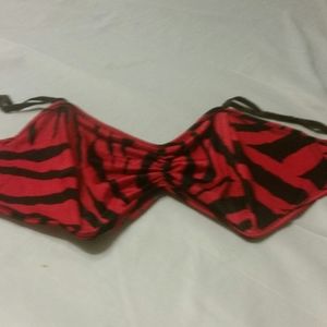Red Zebra Print Rave Festival Bra